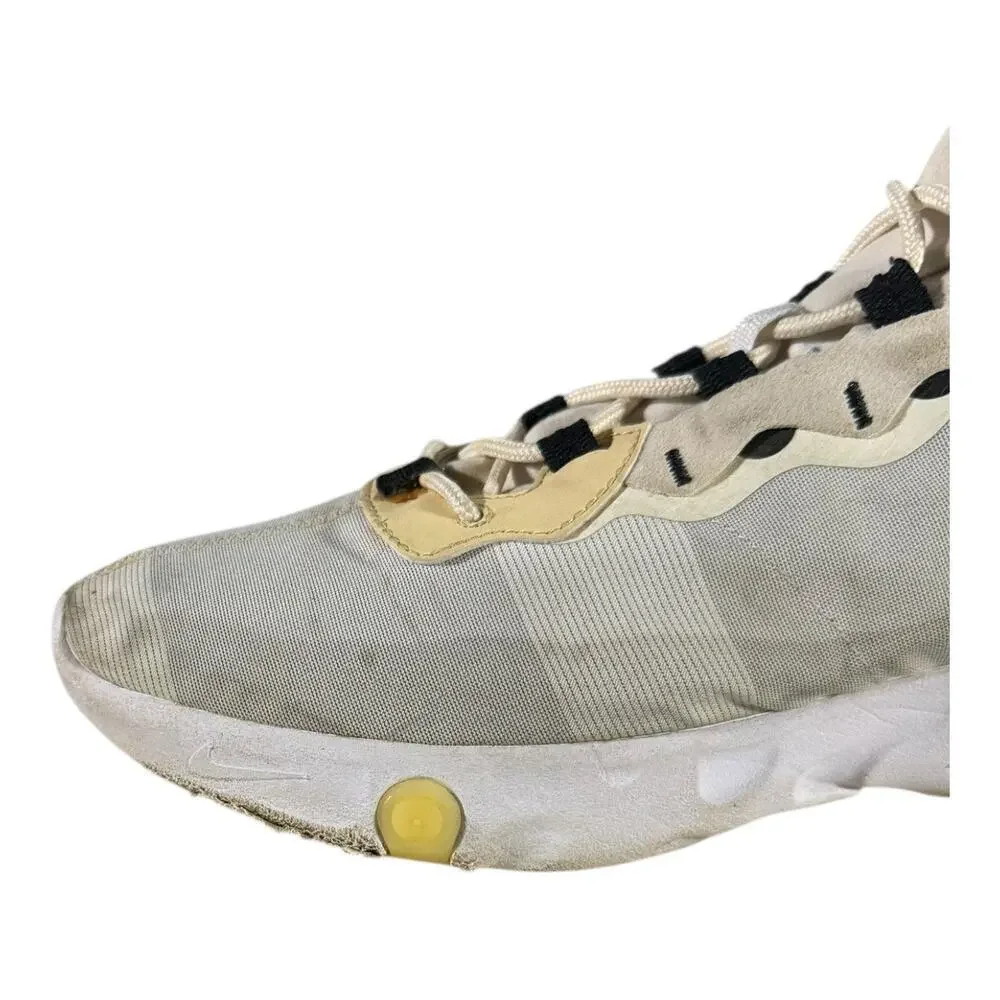 Nike React Element 55 Men’s Size 13 Pale Yellow White Running Lifestyle Sneakers
